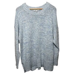 Splendid Collection Marled Blue Knit Sweater Small Soft Crew Neck‎ Pullover
